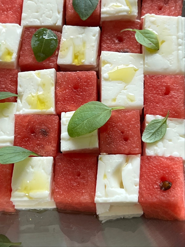 Watermeloen feta chessboard