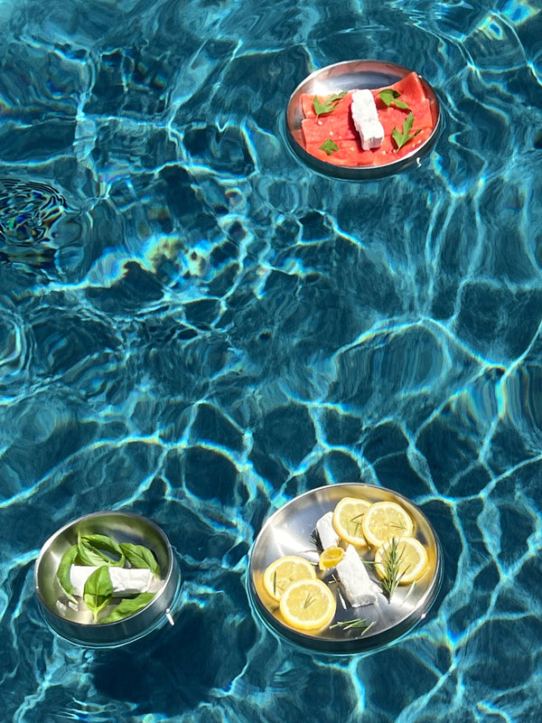 Floating feta watermoloen, citroen en munt